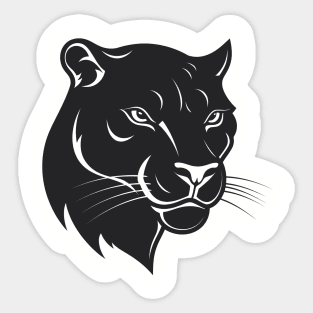 panther black head t-shirt Sticker